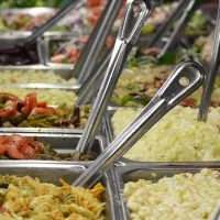 Italian catering trays of pasta and salads from Monte Carlo Deli
